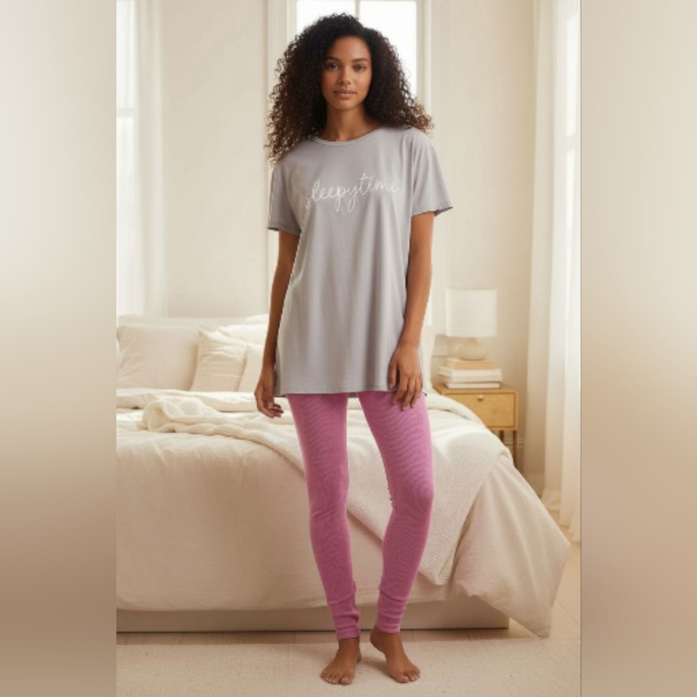 Calvin Klein Pure Ribbed Leggings . lilac Rain - Picture 4 of 16
